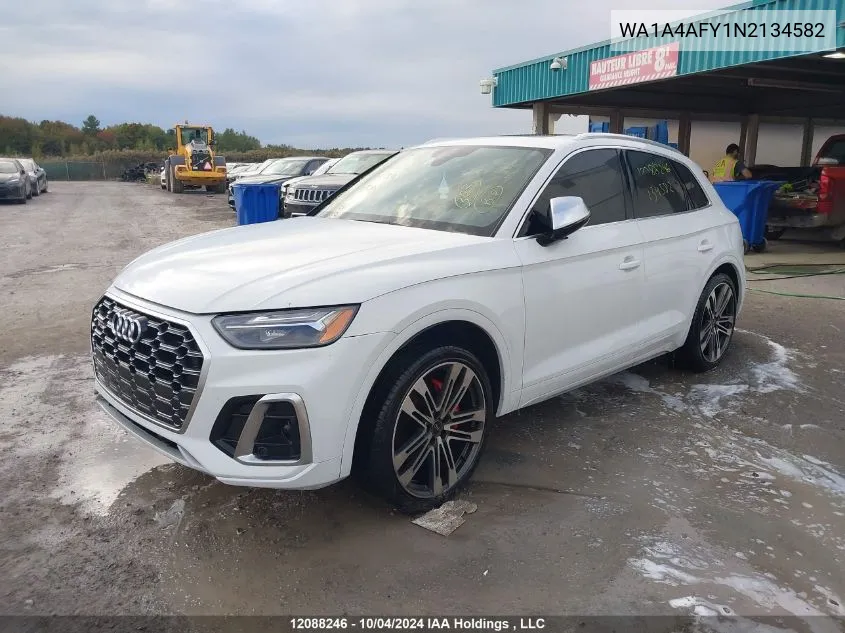 2022 Audi Sq5 Premium VIN: WA1A4AFY1N2134582 Lot: 12088246