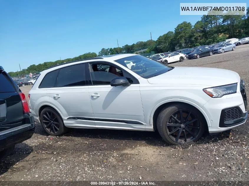 WA1AWBF74MD011708 2021 Audi Sq7 Premium Plus Tfsi Quattro Tiptronic