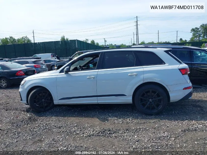 WA1AWBF74MD011708 2021 Audi Sq7 Premium Plus Tfsi Quattro Tiptronic