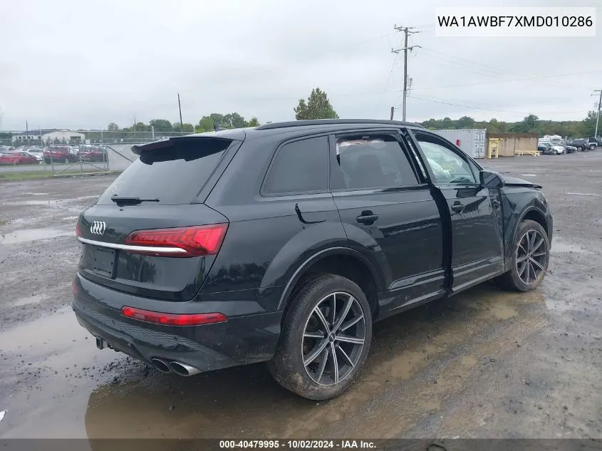 2021 Audi Sq7 Premium Plus Tfsi Quattro Tiptronic VIN: WA1AWBF7XMD010286 Lot: 40479995