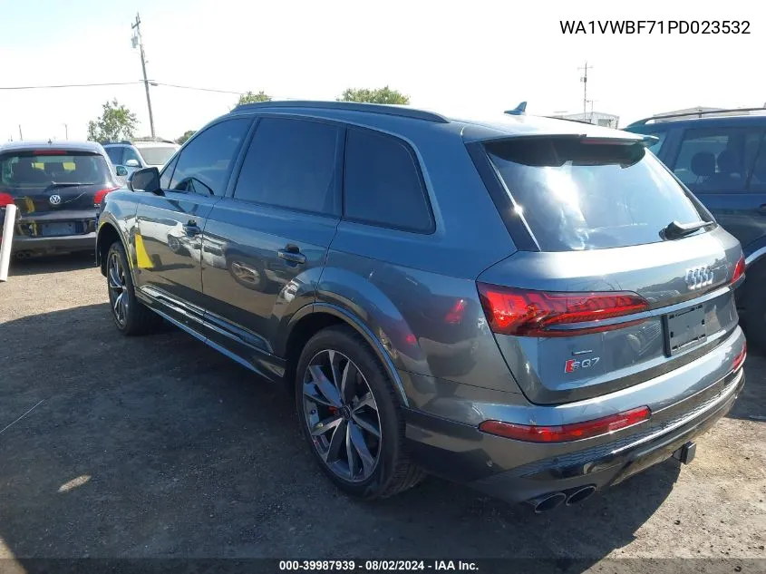 2023 Audi Sq7 Prestige Tfsi Quattro Tiptronic VIN: WA1VWBF71PD023532 Lot: 39987939