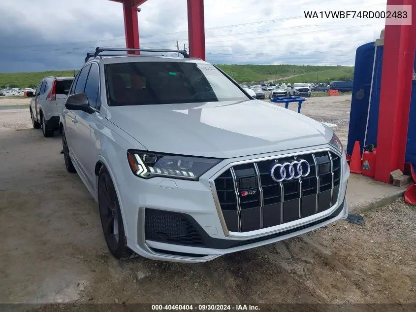 2024 Audi Sq7 Prestige Tfsi Quattro Tiptronic VIN: WA1VWBF74RD002483 Lot: 40460404