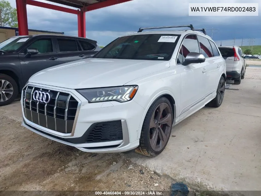 2024 Audi Sq7 Prestige Tfsi Quattro Tiptronic VIN: WA1VWBF74RD002483 Lot: 40460404