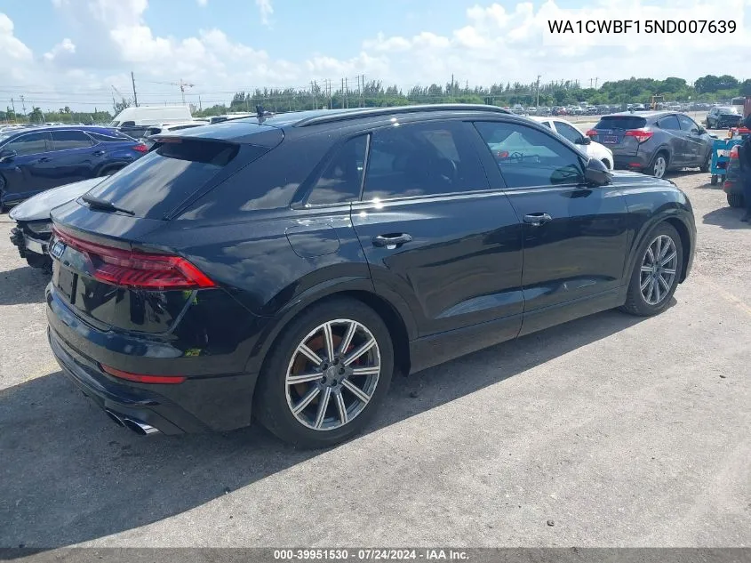 2022 Audi Sq8 Prestige Tfsi Quattro Tiptronic VIN: WA1CWBF15ND007639 Lot: 39951530