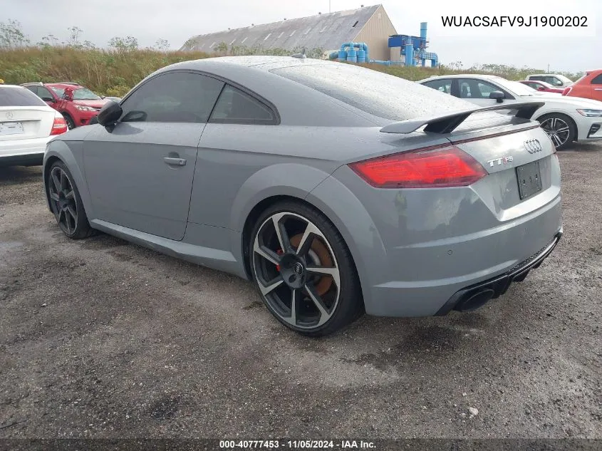 2018 Audi Tt Rs 2.5T VIN: WUACSAFV9J1900202 Lot: 40777453