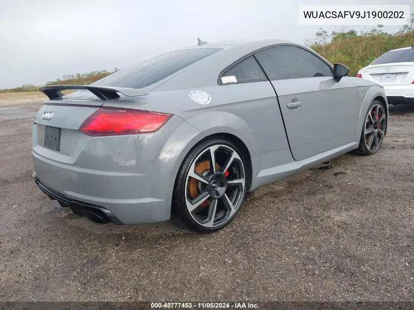 2018 Audi Tt Rs 2.5T VIN: WUACSAFV9J1900202 Lot: 40777453