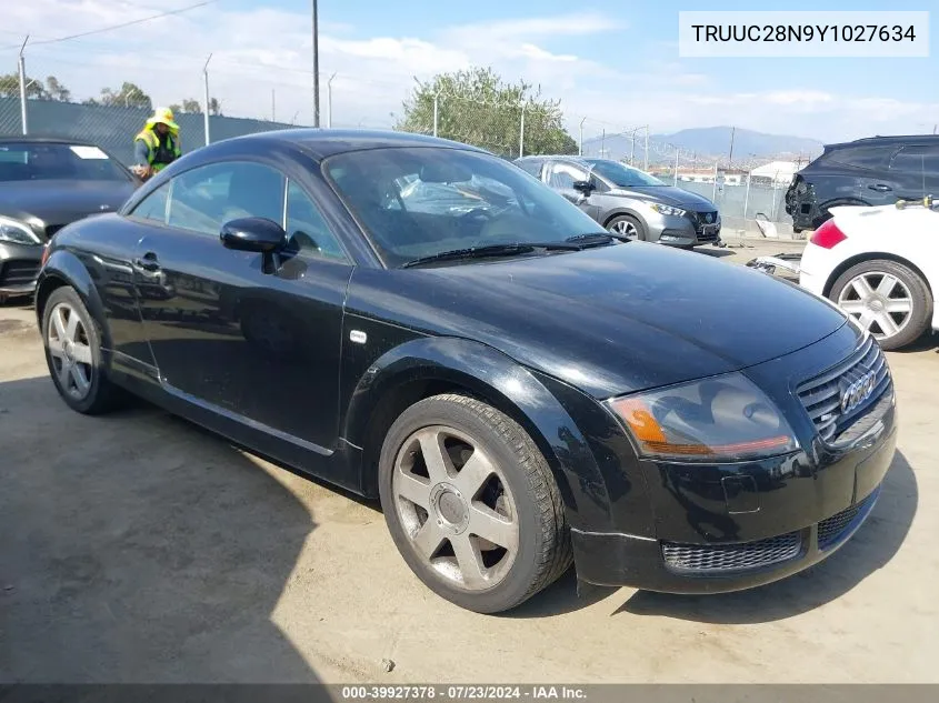 2000 Audi Tt VIN: TRUUC28N9Y1027634 Lot: 39927378