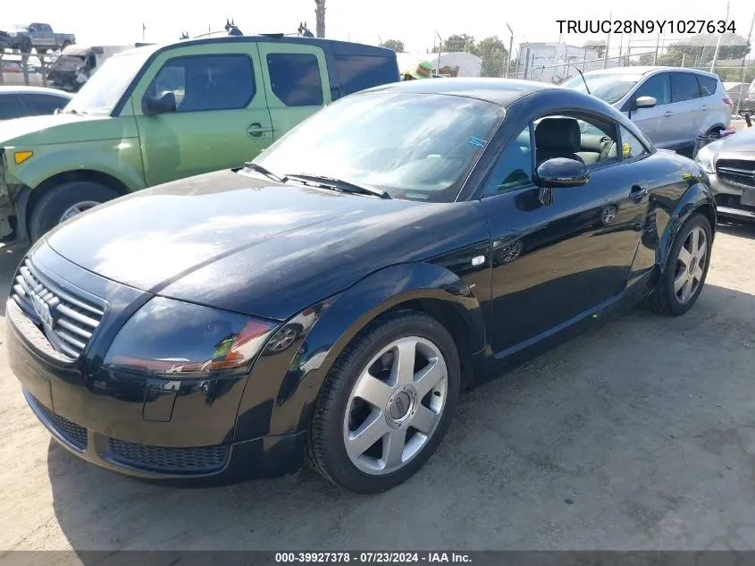 2000 Audi Tt VIN: TRUUC28N9Y1027634 Lot: 39927378