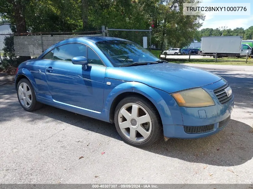 2000 Audi Tt VIN: TRUTC28NXY1000776 Lot: 40307307