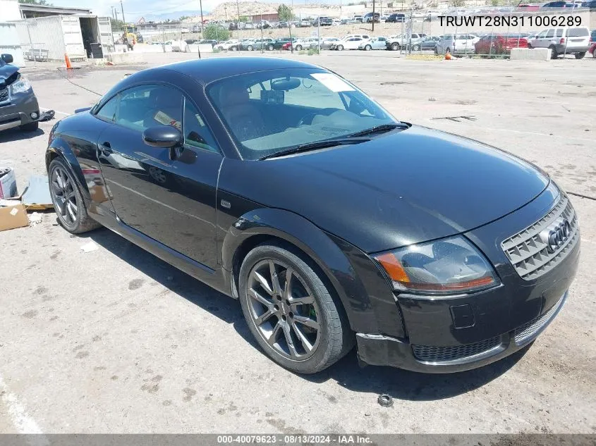 2001 Audi Tt Quattro VIN: TRUWT28N311006289 Lot: 40079623