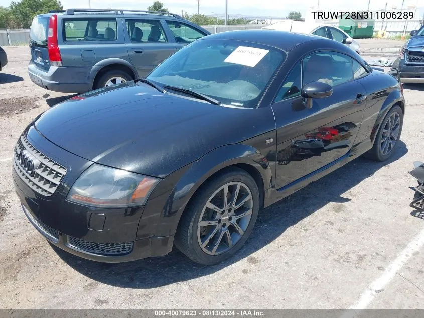 2001 Audi Tt Quattro VIN: TRUWT28N311006289 Lot: 40079623