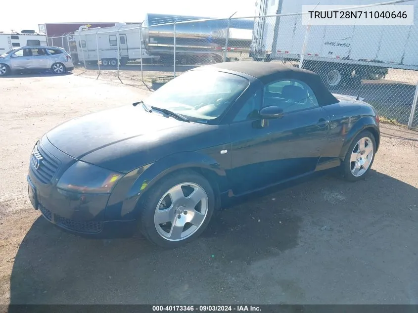 2001 Audi Tt VIN: TRUUT28N711040646 Lot: 40173346