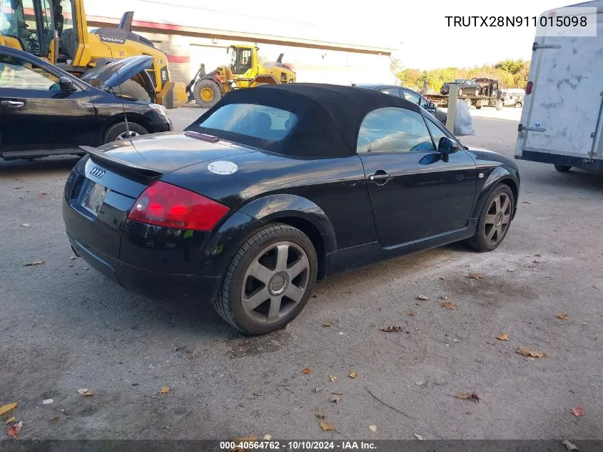 2001 Audi Tt VIN: TRUTX28N911015098 Lot: 40564762