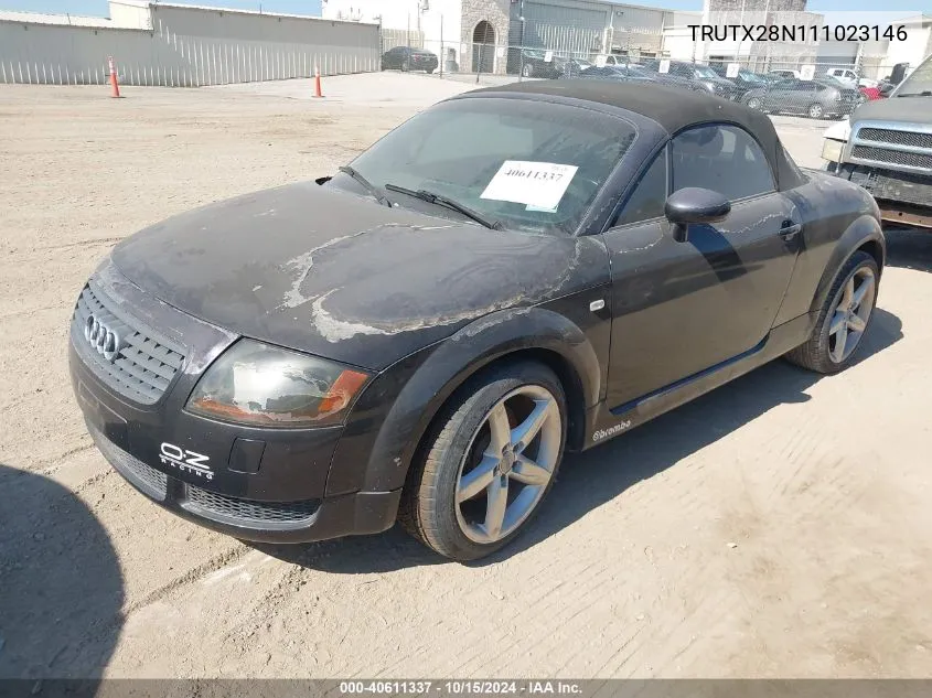 2001 Audi Tt VIN: TRUTX28N111023146 Lot: 40611337