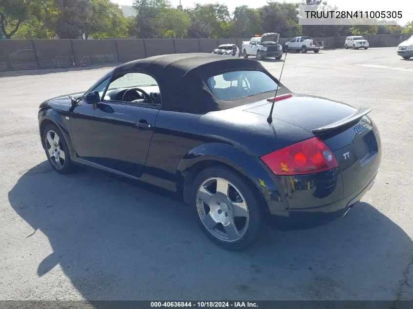 2001 Audi Tt VIN: TRUUT28N411005305 Lot: 40636844