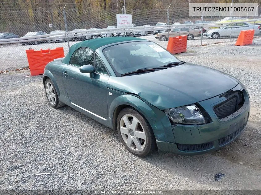 2001 Audi Tt VIN: TRUTC28N011005667 Lot: 40770451