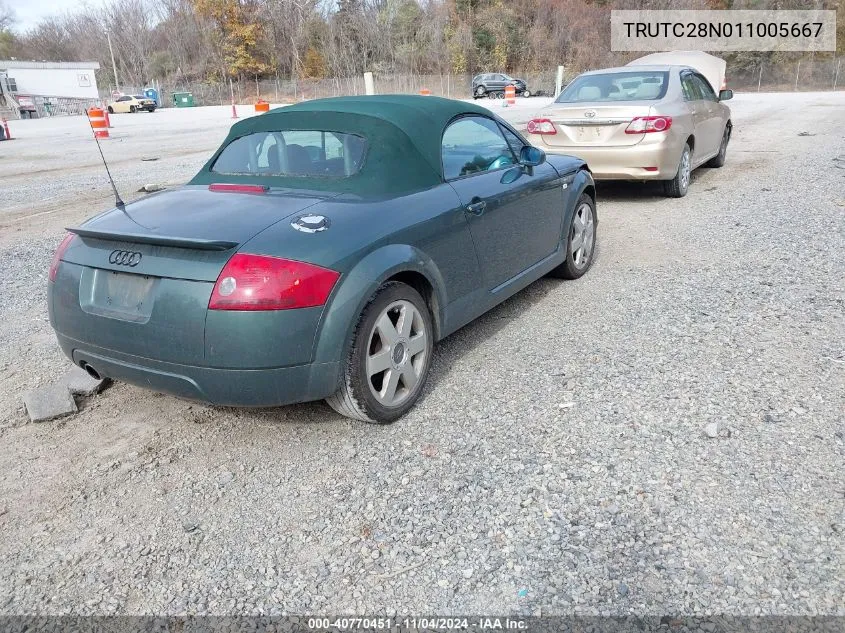 2001 Audi Tt VIN: TRUTC28N011005667 Lot: 40770451