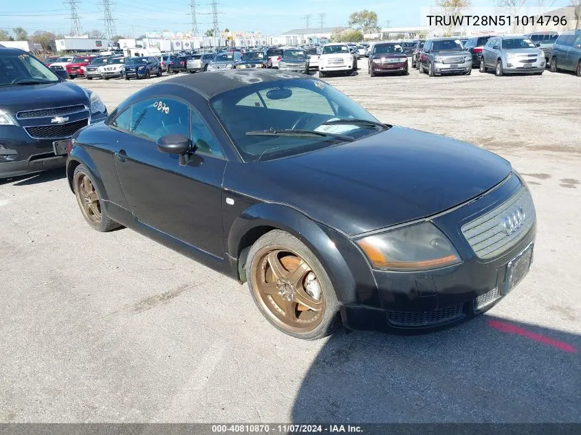 2001 Audi Tt VIN: TRUWT28N511014796 Lot: 40810870