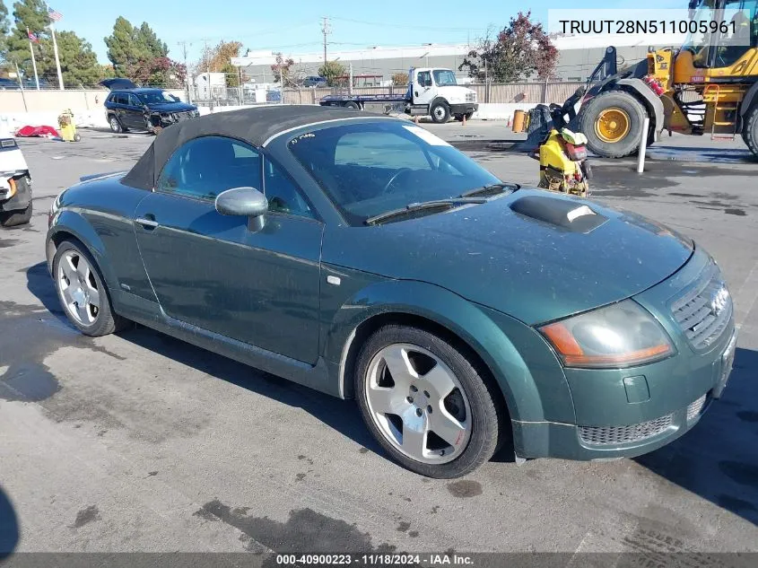 2001 Audi Tt VIN: TRUUT28N511005961 Lot: 40900223