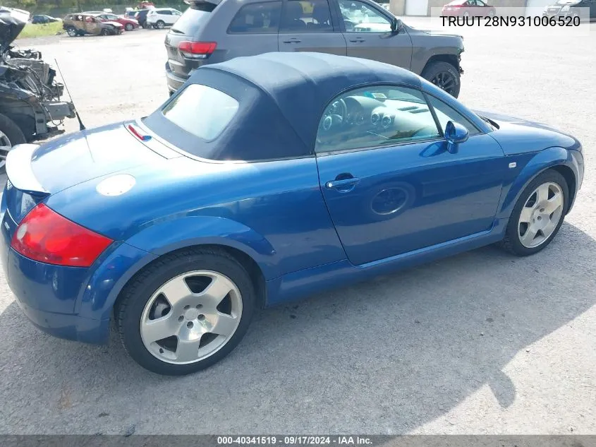 2003 Audi Tt 1.8L VIN: TRUUT28N931006520 Lot: 40341519