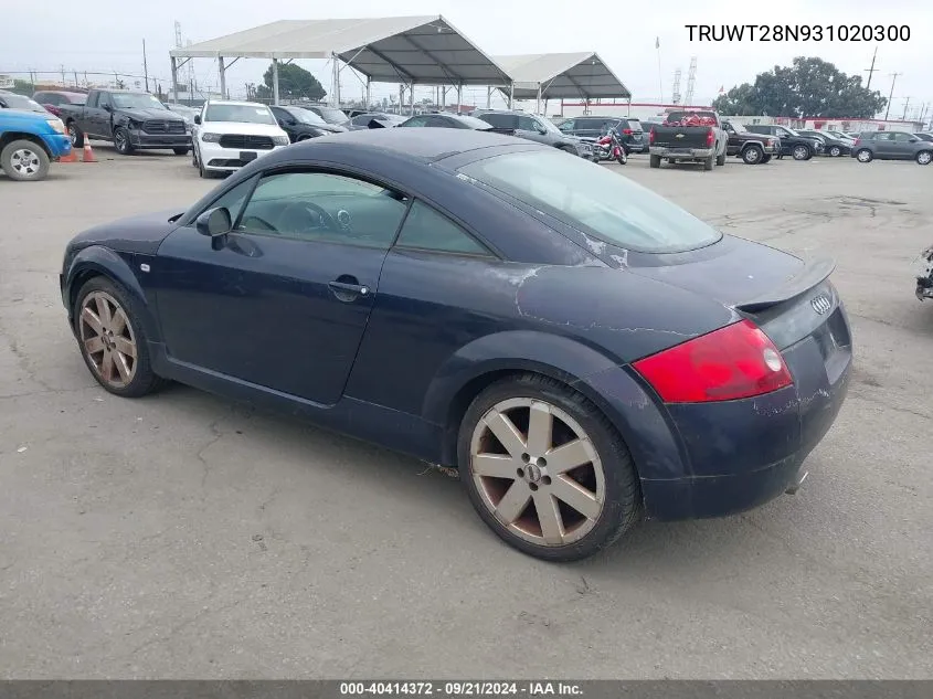 TRUWT28N931020300 2003 Audi Tt 1.8L