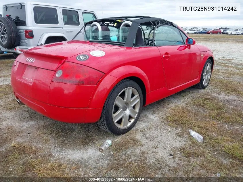 2003 Audi Tt 1.8L VIN: TRUTC28N931014242 Lot: 40523682