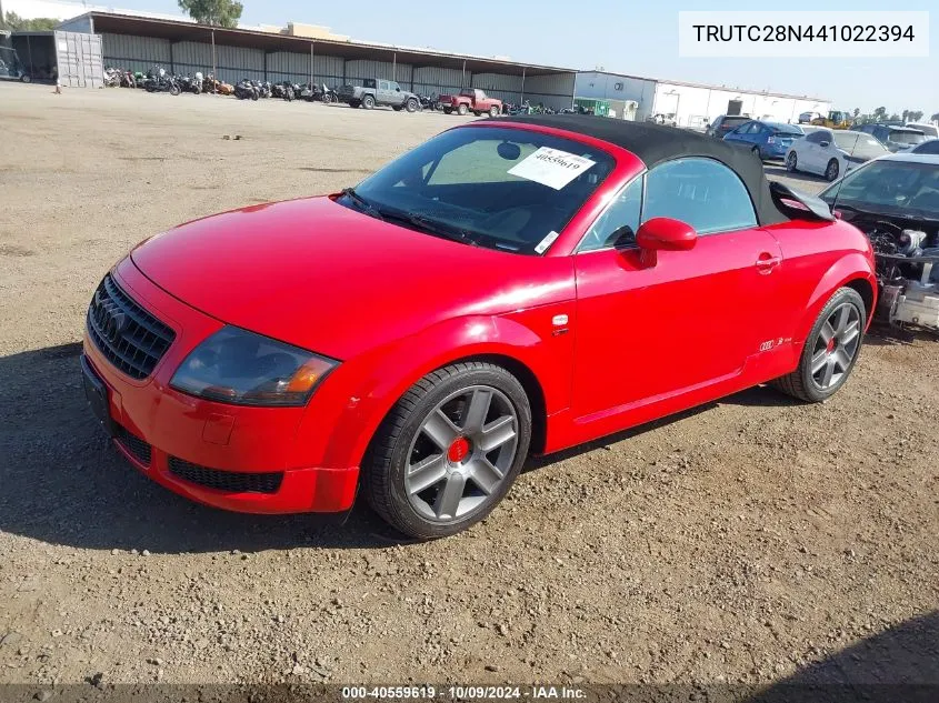 2004 Audi Tt 1.8L VIN: TRUTC28N441022394 Lot: 40559619