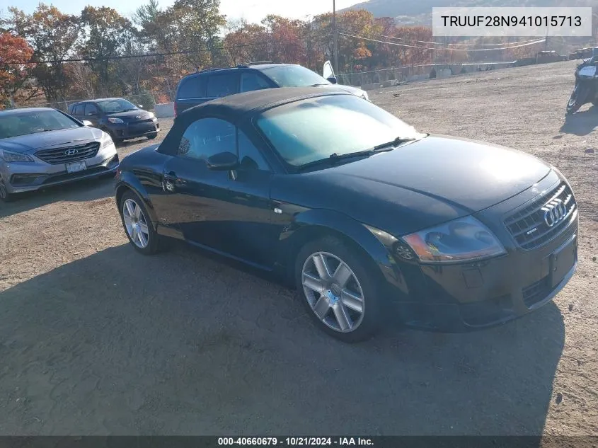 2004 Audi Tt 3.2L VIN: TRUUF28N941015713 Lot: 40660679