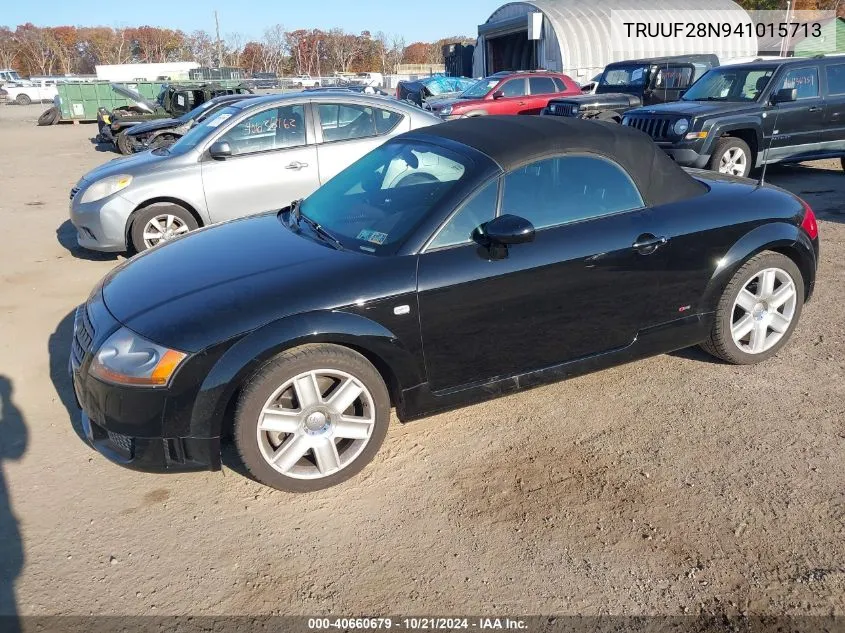 2004 Audi Tt 3.2L VIN: TRUUF28N941015713 Lot: 40660679