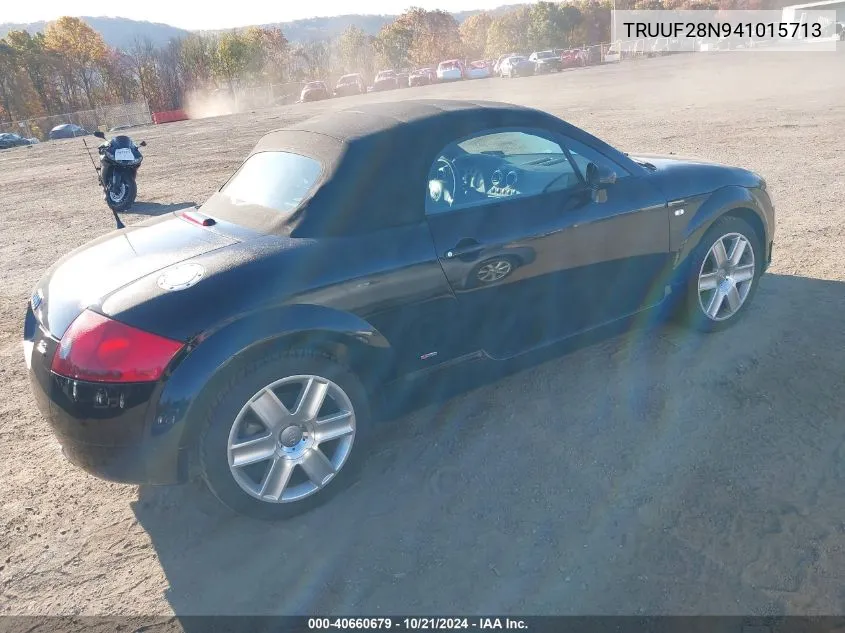 2004 Audi Tt 3.2L VIN: TRUUF28N941015713 Lot: 40660679