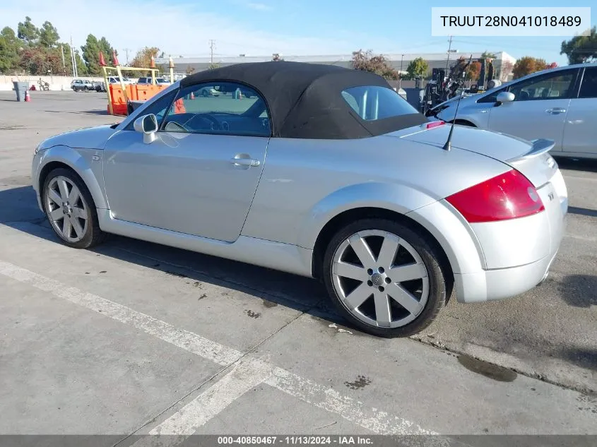 2004 Audi Tt 1.8L VIN: TRUUT28N041018489 Lot: 40850467