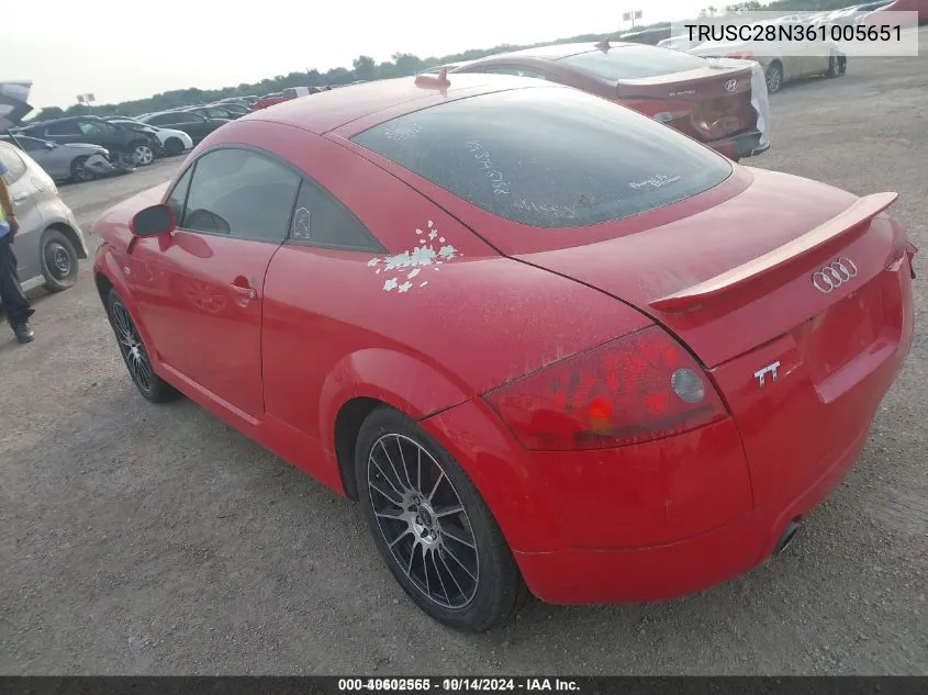 2006 Audi Tt 1.8L VIN: TRUSC28N361005651 Lot: 40602565