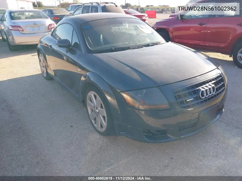 2006 Audi Tt 3.2L VIN: TRUWD28N561002362 Lot: 40852619