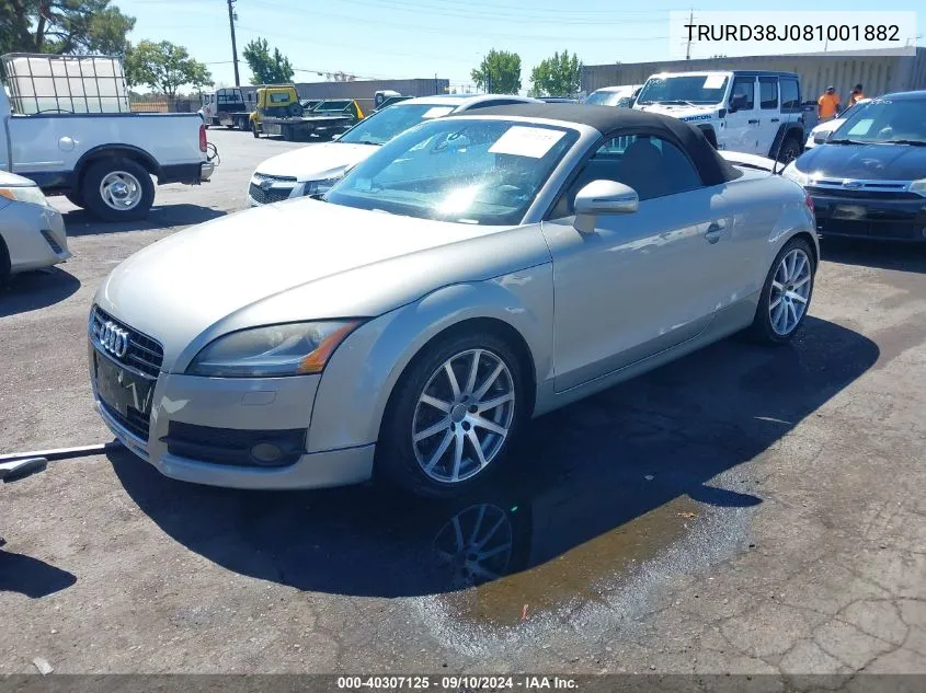 2008 Audi Tt 3.2 Quattro VIN: TRURD38J081001882 Lot: 40307125