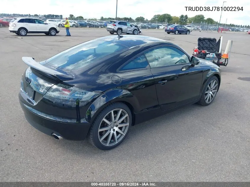 TRUDD38J781002294 2008 Audi Tt 3.2