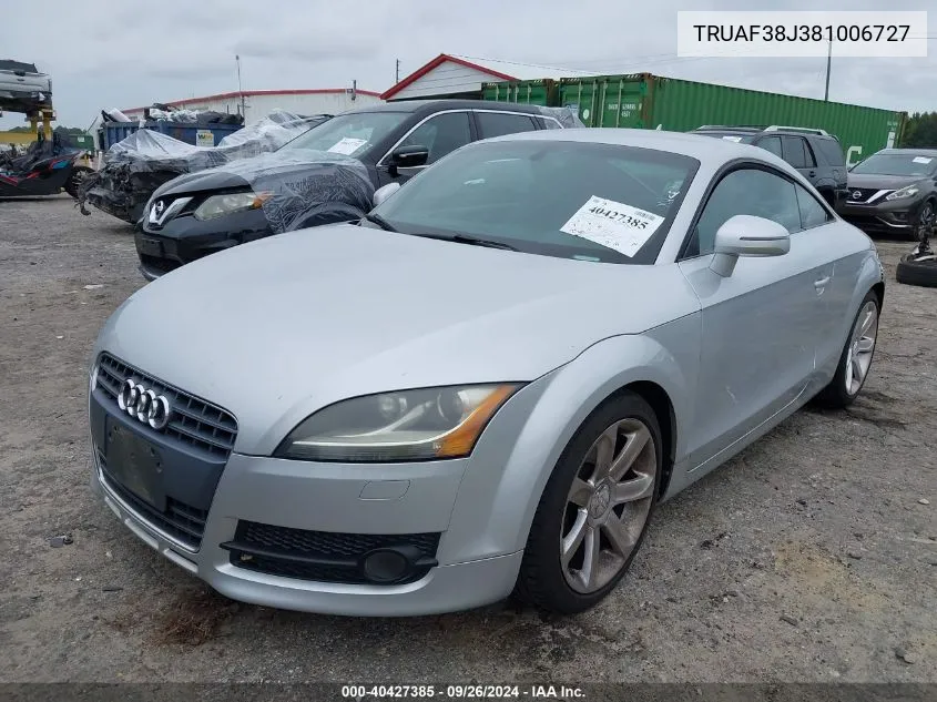 TRUAF38J381006727 2008 Audi Tt 2.0T