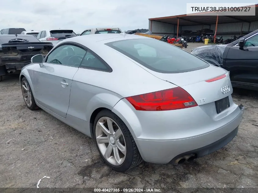 TRUAF38J381006727 2008 Audi Tt 2.0T