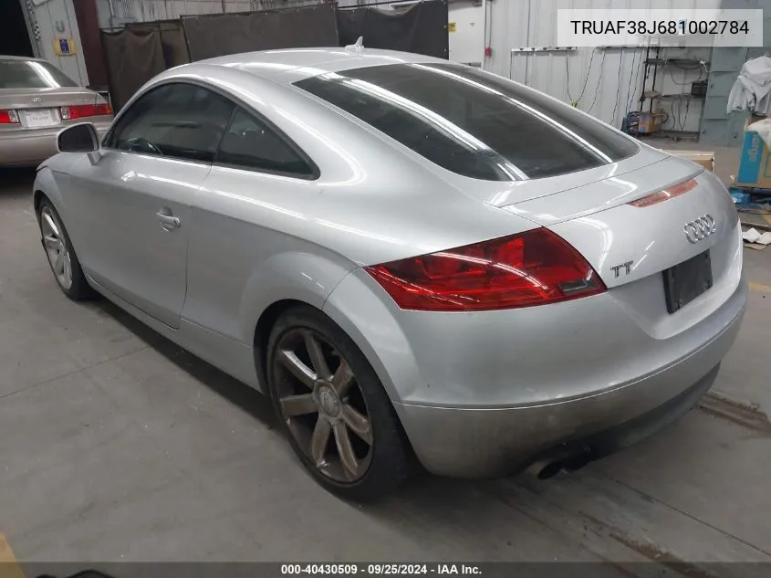 2008 Audi Tt 2.0T VIN: TRUAF38J681002784 Lot: 40430509