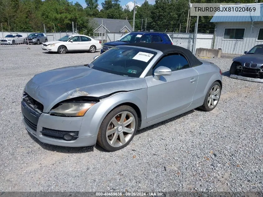 2008 Audi Tt 3.2 VIN: TRURD38JX81020469 Lot: 40459636