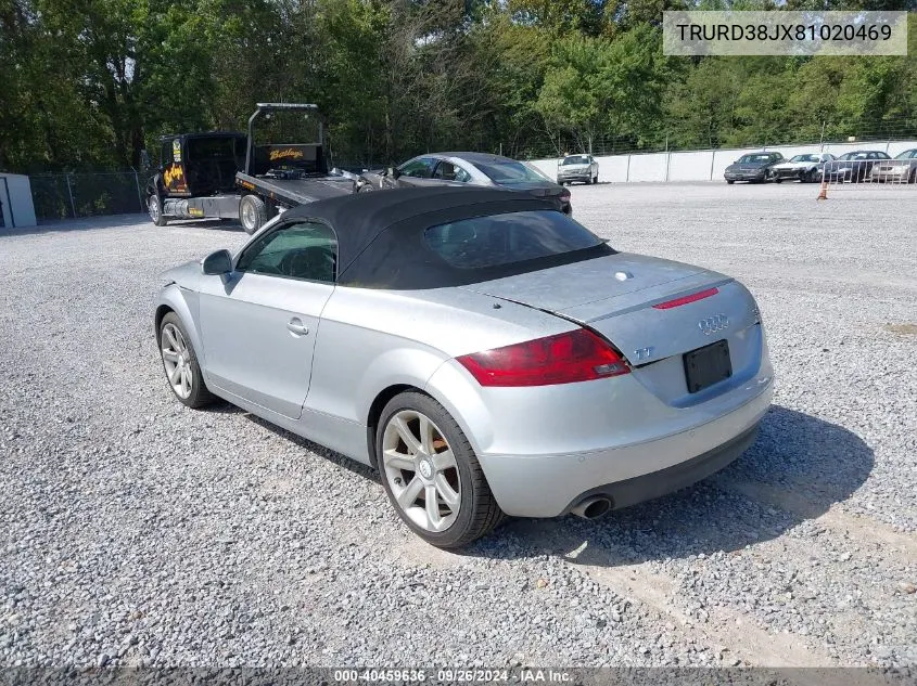 2008 Audi Tt 3.2 VIN: TRURD38JX81020469 Lot: 40459636