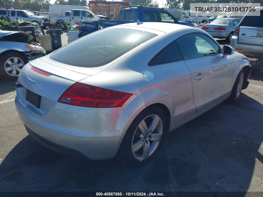 TRUAF38J281043736 2008 Audi Tt 2.0T