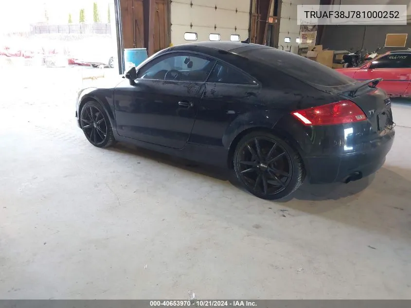 TRUAF38J781000252 2008 Audi Tt 2.0T