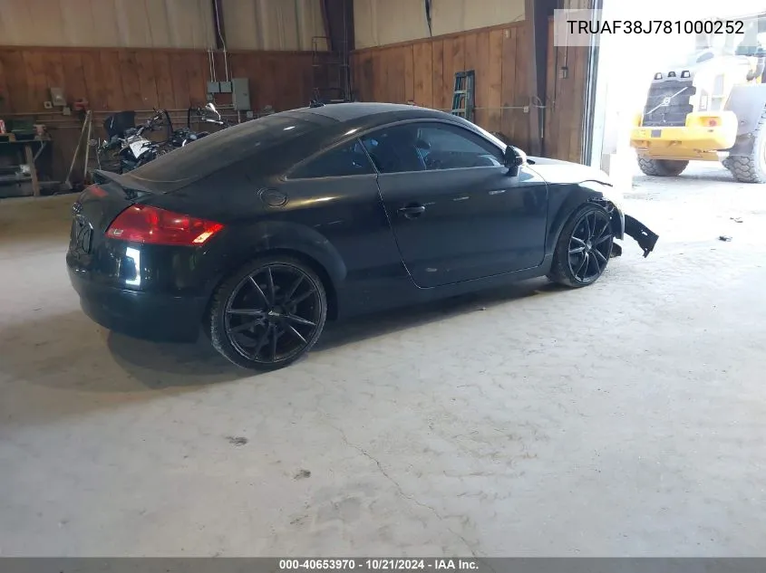 TRUAF38J781000252 2008 Audi Tt 2.0T