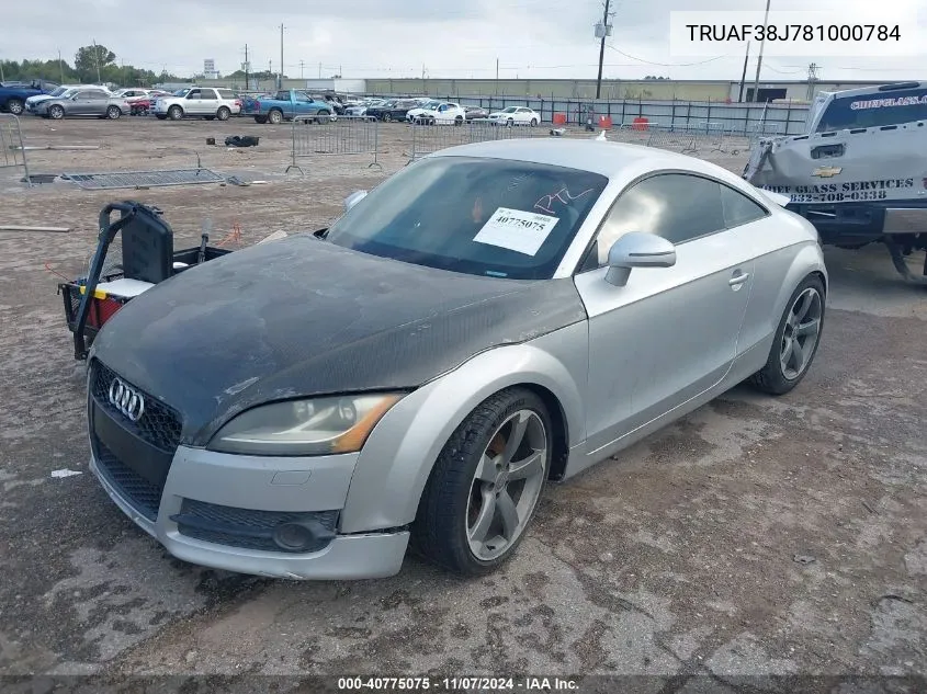 2008 Audi Tt 2.0T VIN: TRUAF38J781000784 Lot: 40775075