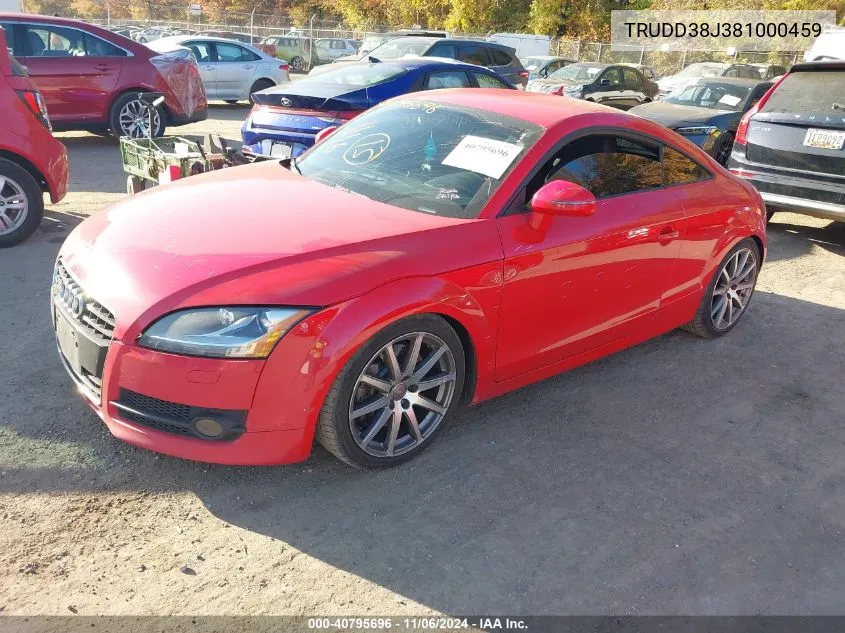 2008 Audi Tt 3.2 VIN: TRUDD38J381000459 Lot: 40795696