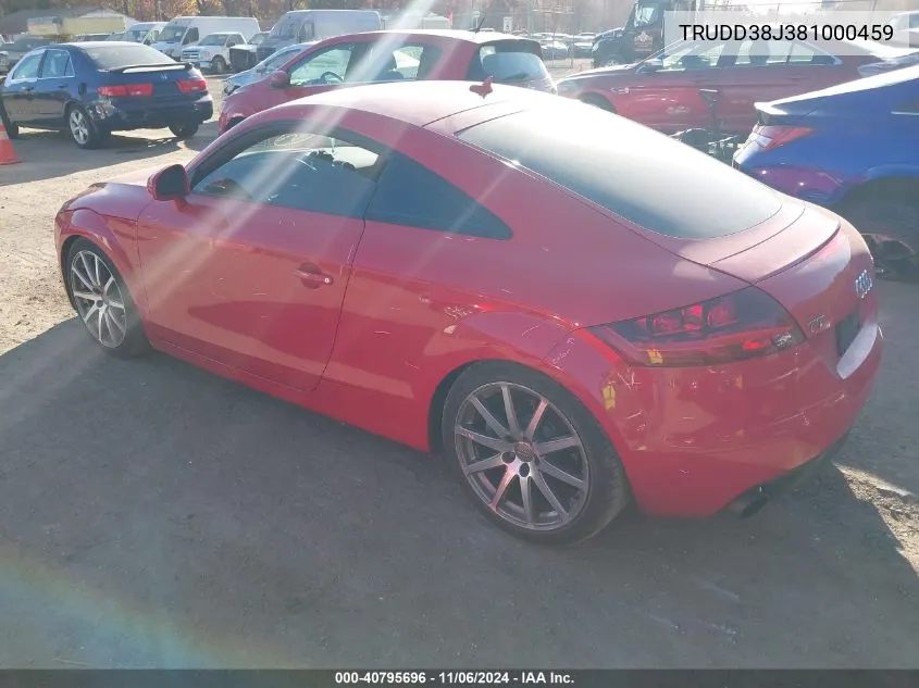 2008 Audi Tt 3.2 VIN: TRUDD38J381000459 Lot: 40795696