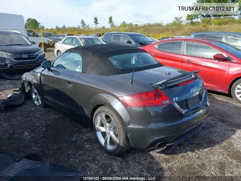 2012 Audi Tt VIN: TRUSFAFK6C1012521 Lot: 12104122