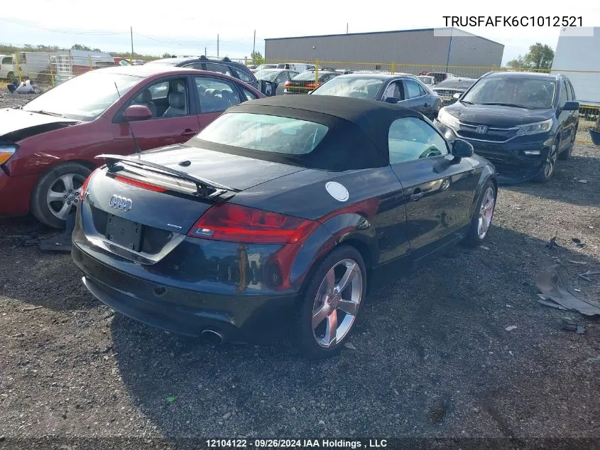 2012 Audi Tt VIN: TRUSFAFK6C1012521 Lot: 12104122