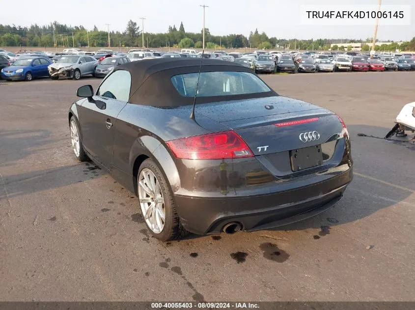 2013 Audi Tt 2.0T Premium Plus VIN: TRU4FAFK4D1006145 Lot: 40055403