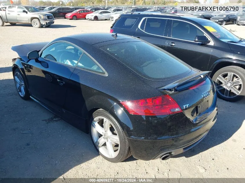 2014 Audi Tt 2.0T VIN: TRUBFAFKXE1006790 Lot: 40689277